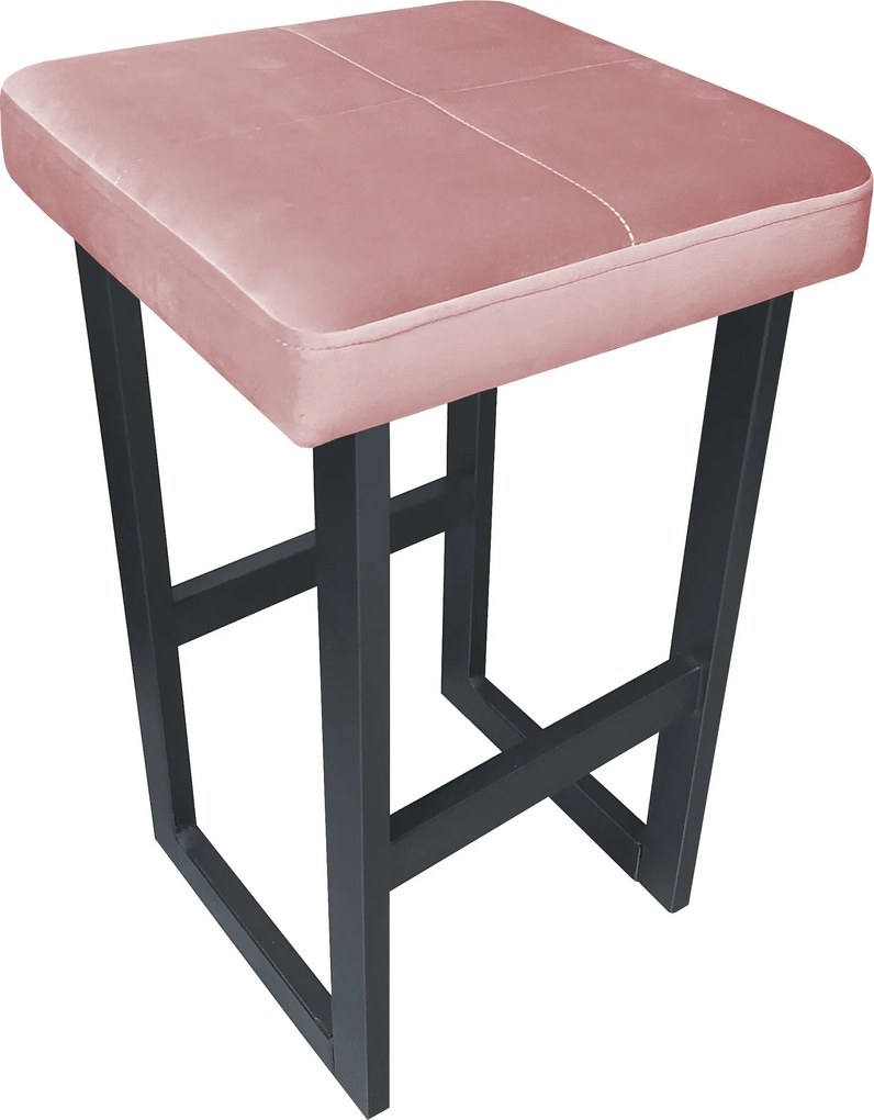 Hoker ALEX krzesło barowe tkanina Welur podstawa metalowa : Kolor Stelaża - Grafit, Kolor tkaniny - VELVET - MG58, Wysokość - 60 cm