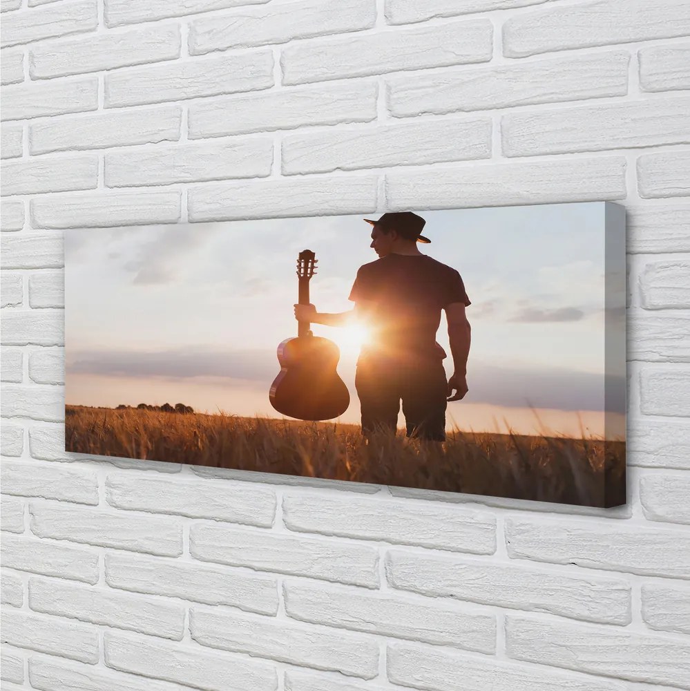 Obraz drukowany na płótnie Ekspresja Gry Na Gitarze