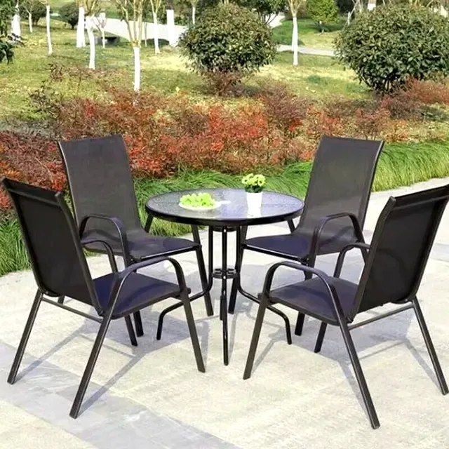 Zestaw 3 krzeseł ogrodowych Patio fotel na taras balkon krzesło ogrodowe C-281