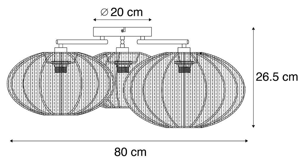 Lampa sufitowa Japandi beżowa 3-punktowa - Multi BidaJapandi Oswietlenie wewnetrzne