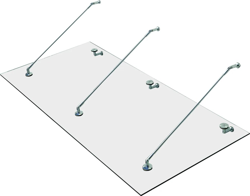 HOMCOM Nowoczesny Daszek nad Drzwi ze Szkła Hartowanego i Stali Nierdzewnej 200x90cm