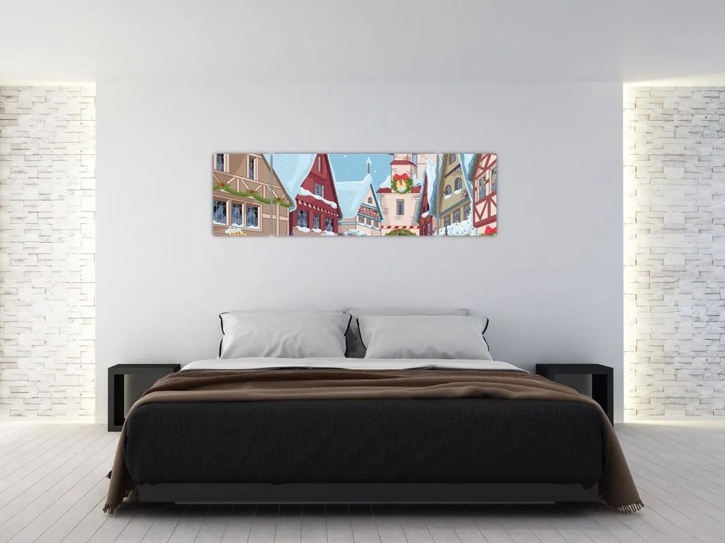 Obraz - Zimowa aleja (170x50 cm)