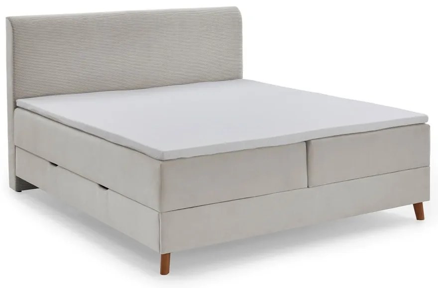 Beżowe łóżko boxspring ze schowkiem 180x200 cm Memphis − Meise Möbel