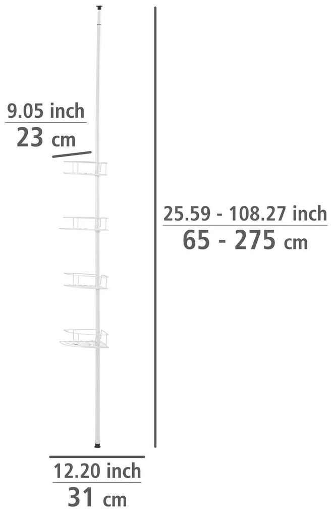 Teleskopowa półka pod prysznic DOLCEDO, 4 poziomy, WENKO