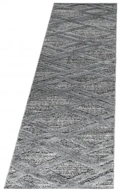 Dywan nowoczesny 3D La Casa krata szary 80 cm x 250 cm