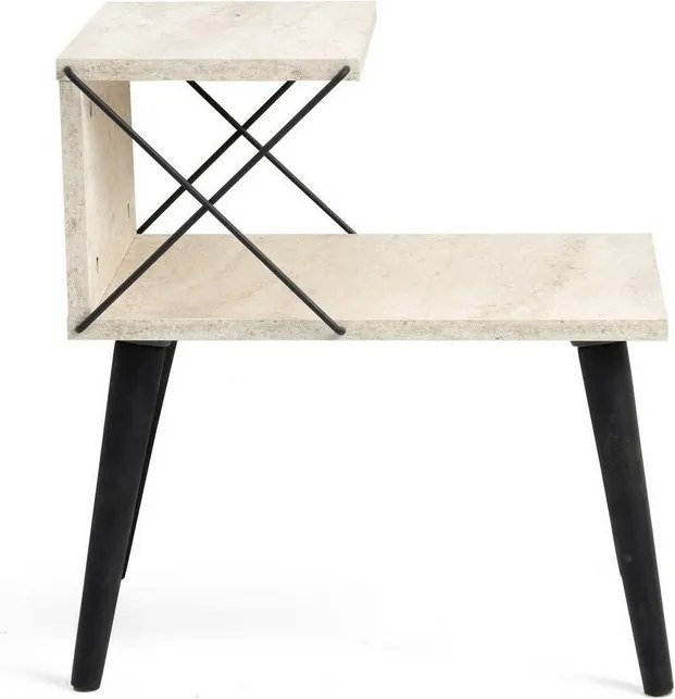 Szafka nocna Cross Travertine and Black