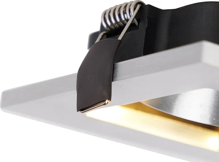 Zestaw 6 nowoczesnych reflektorów wpuszczanych aluminiowych, obrotowych i uchylnych GU10 50mm - Qure