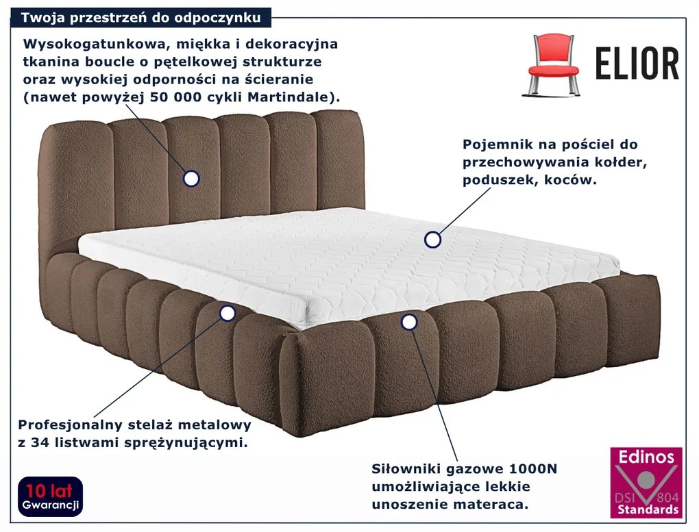 Brązowe łóżko nowoczesne w kształcie chmurki G9-H45
