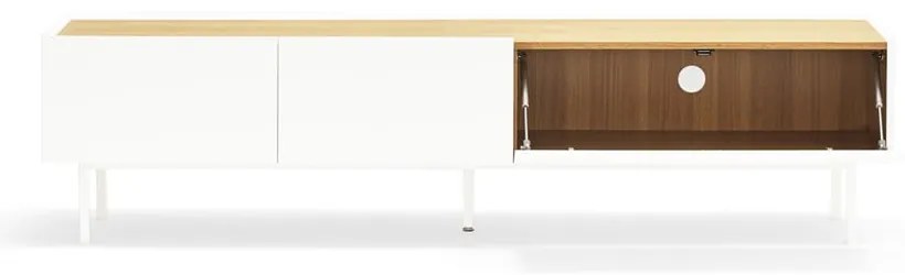 Biało-naturalna szafka pod TV w dekorze dębu 180x45 cm Arista – Teulat