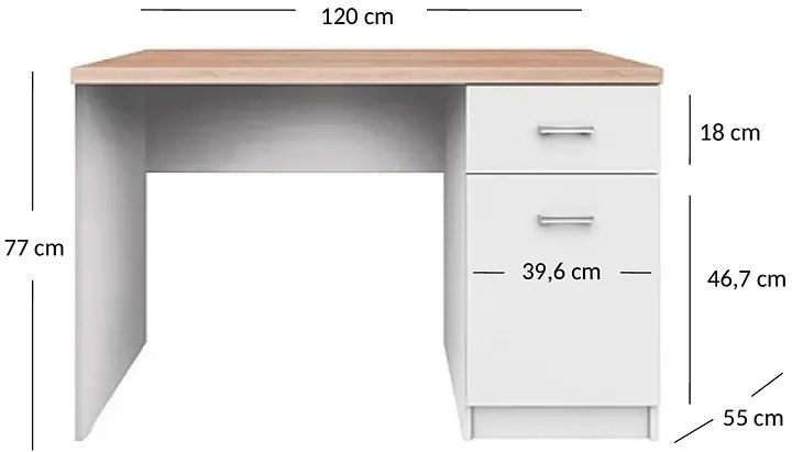 Białe biurko dziecięce, dla 6 latka E9-S36