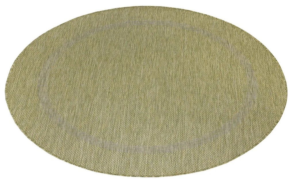 Dywan zewnętrzny Relax ramka zielony 120 cm x 120 cm koło
