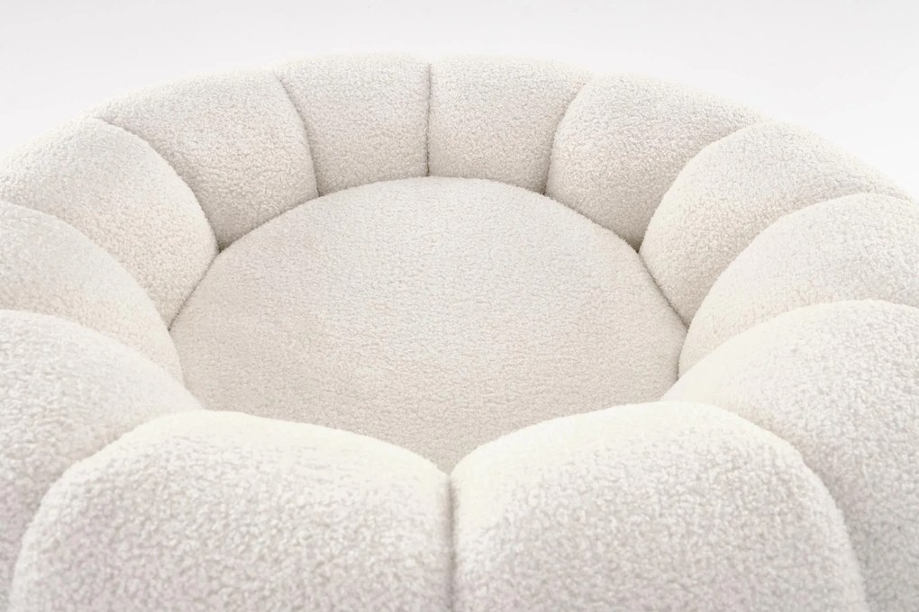 Fotel wypoczynkowy siedzisko waniliowy komfortowy tkanina pufa GASPAR