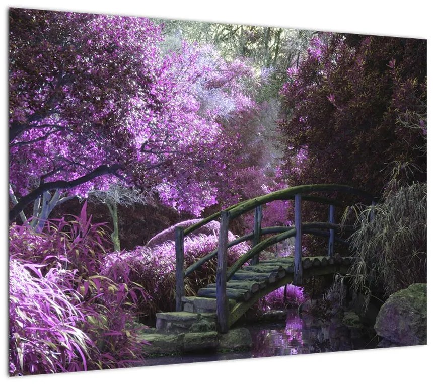 Obraz na szkle - fioletowe drzewa (70x50 cm)