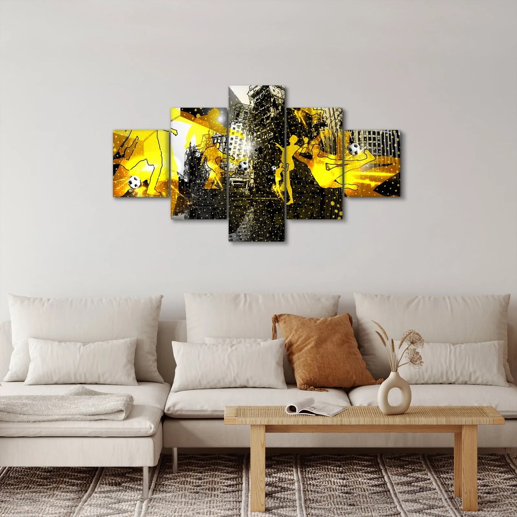 Obraz - Piłka nożna w wielkim mieście (125x70 cm)