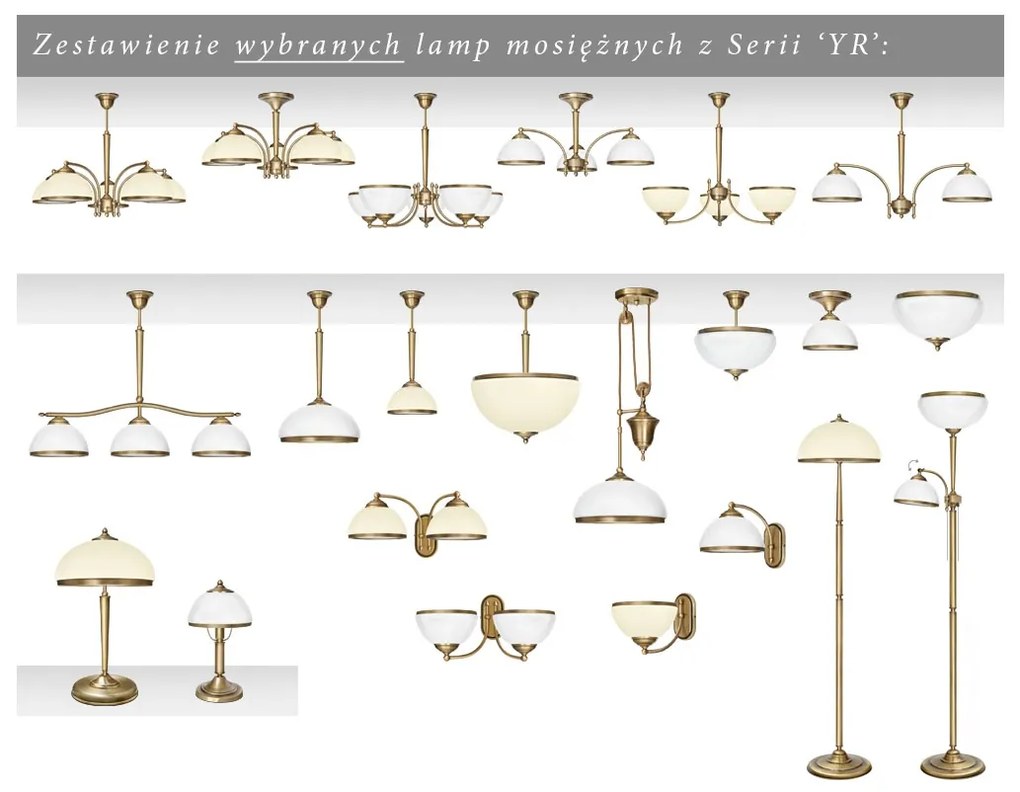 Mosiężna lampa podłogowa do salonu YR-P2E