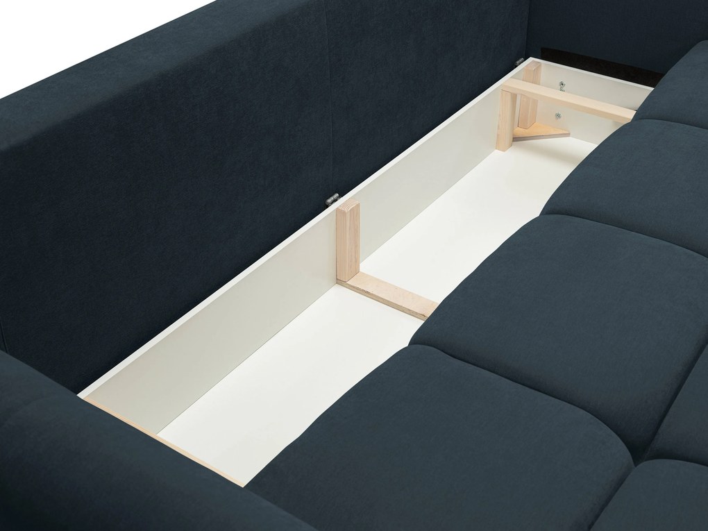 Masseno Sofa MODA z funkcją spania i pojemnikiem na pościel, Rozkładana sofa - Granatowy, WIND 77