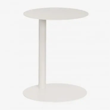 Okrągły Stolik Pomocniczy Ø40 Cm Ze Stali Nierdzewnej Yannik Gardenia Biel - Sklum