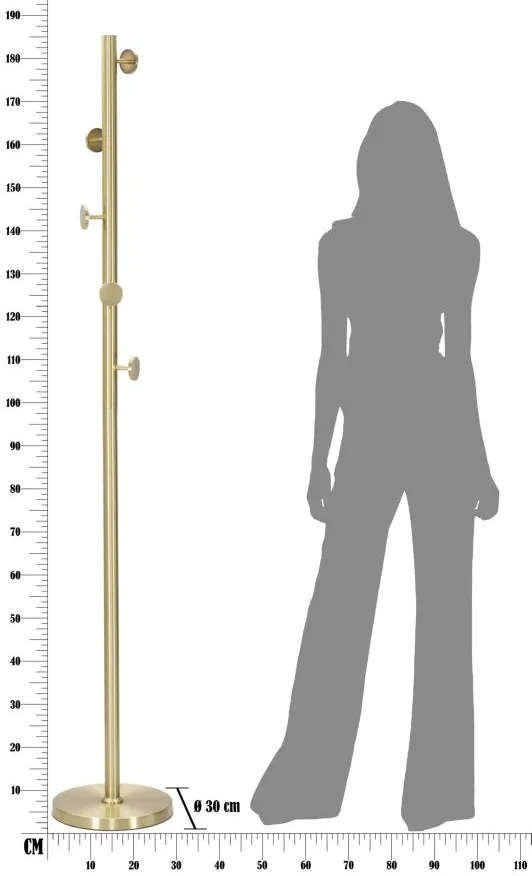 Stojak na ubrania, złoty, 190 cm