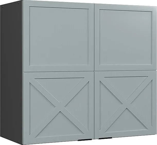 Szklana szafka kuchenna jasnoniebiesko-szary 80x34.1x72 fame-line