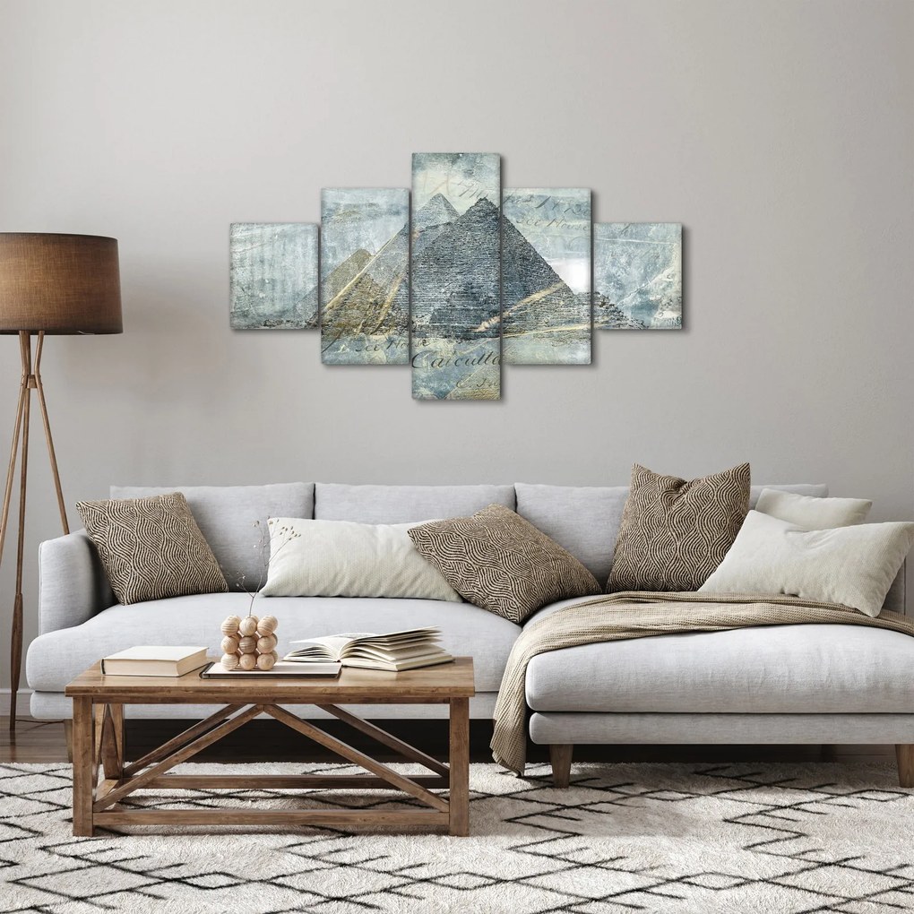 Obraz - Piramidy w niebieskim filtrze (125x70 cm)