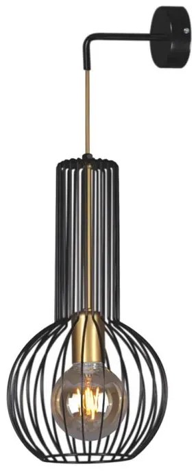 Czarno-złoty kinkiet druciany - 9X S526 P6-H32