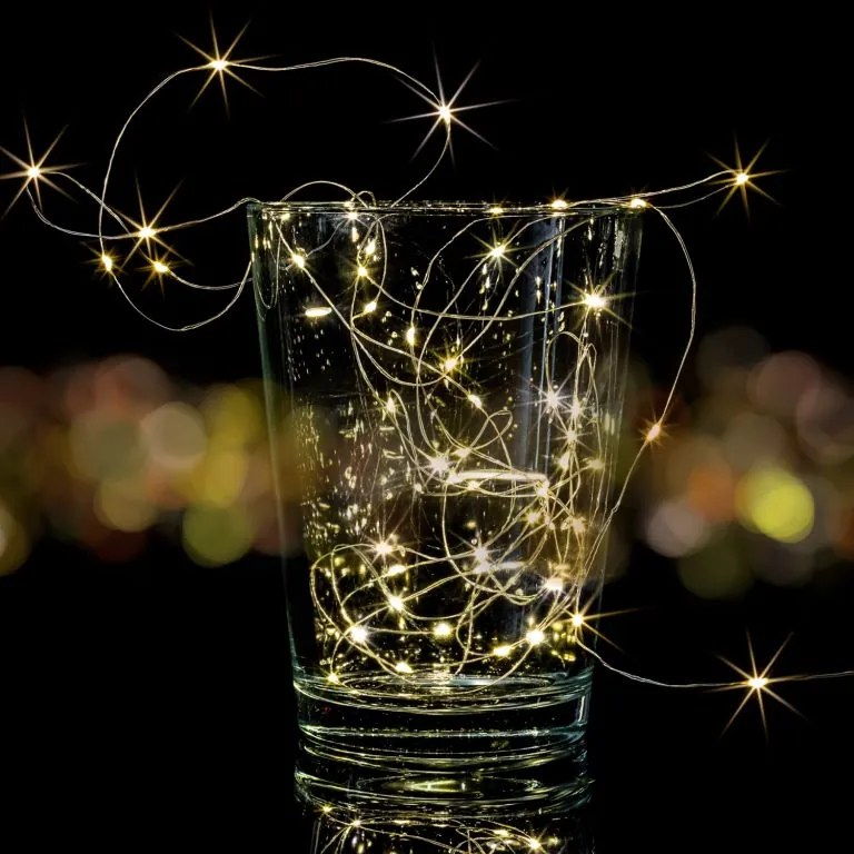 Zestaw 2 sztuk drutów świetlnych 50 LED - ciepła biel