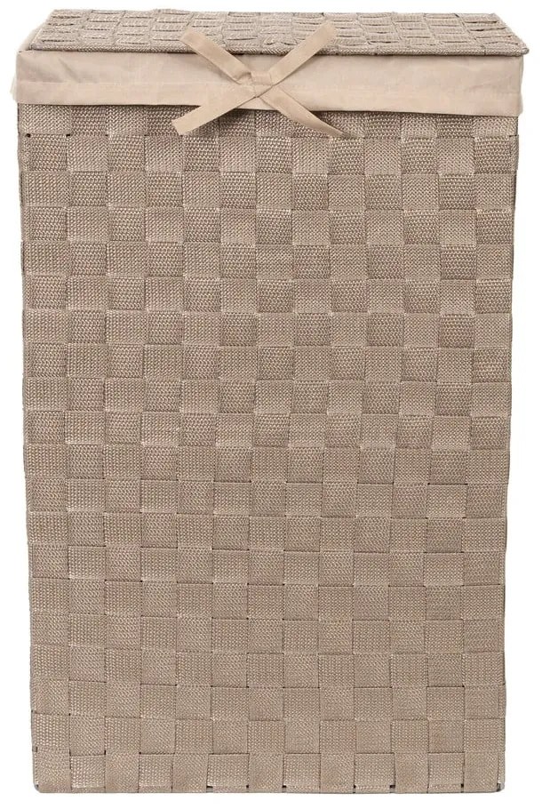 Brązowy kosz na pranie z pokrywką Compactor Laundry Basket Linen, wys. 60 cm