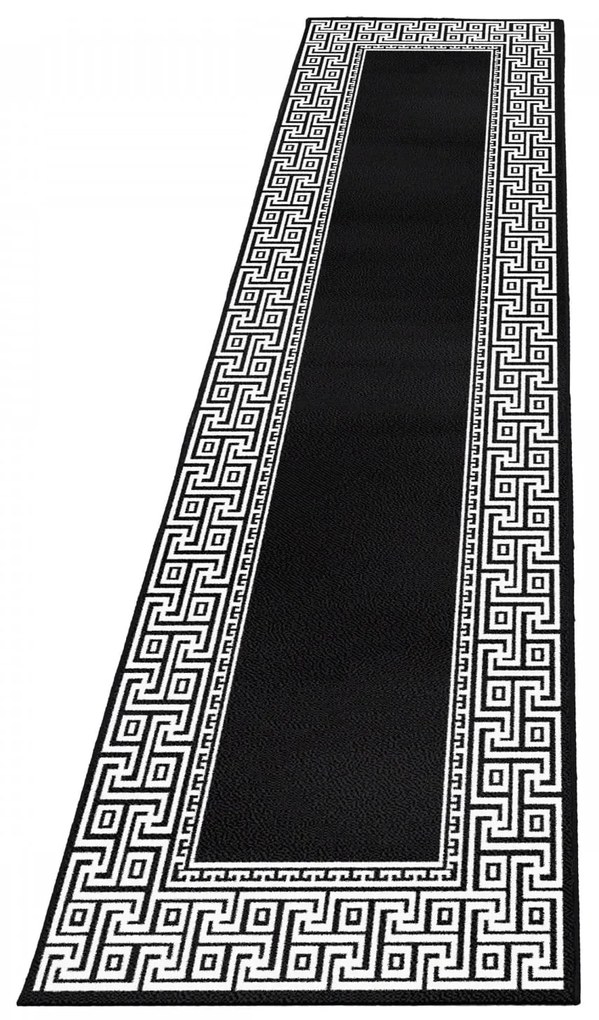 Dywan nowoczesny Parma czarno-kremowy 80 cm x 300 cm