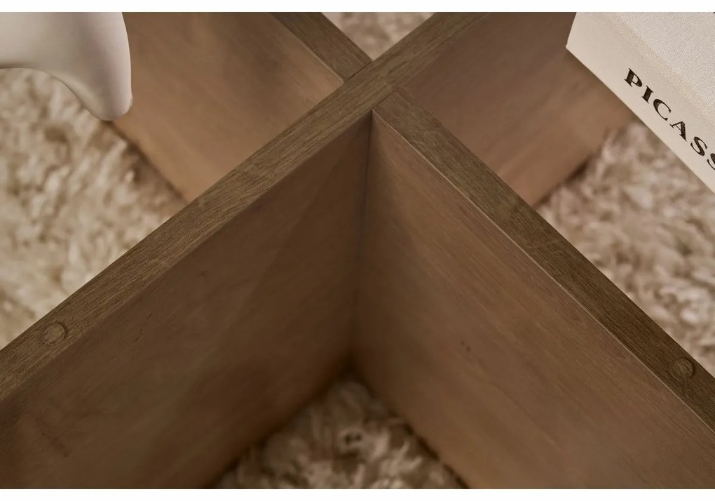 Stolik konferencyjny Aeris Sapphire Oak z ciemnym szkłem