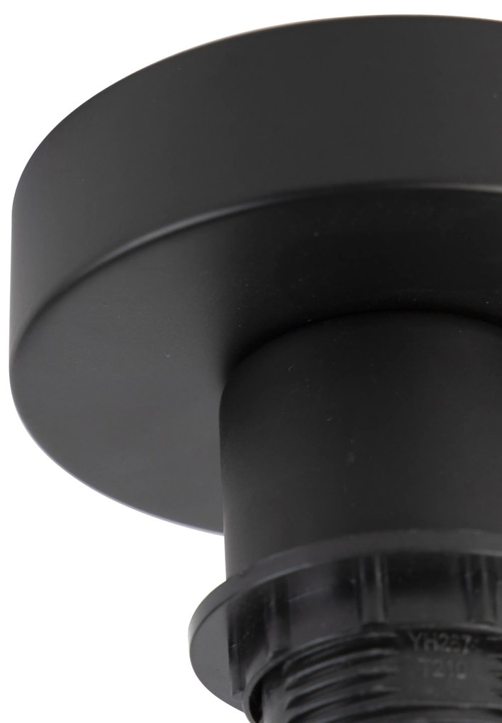Czarna matowa lampa sufitowa zbiałym kloszem 45 cm - Combi Nowoczesny Oswietlenie wewnetrzne