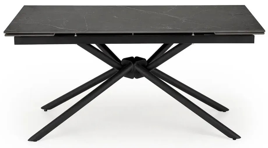 Stół rozkładany VITORINO 160(220)x90 czarny marmur HALMAR