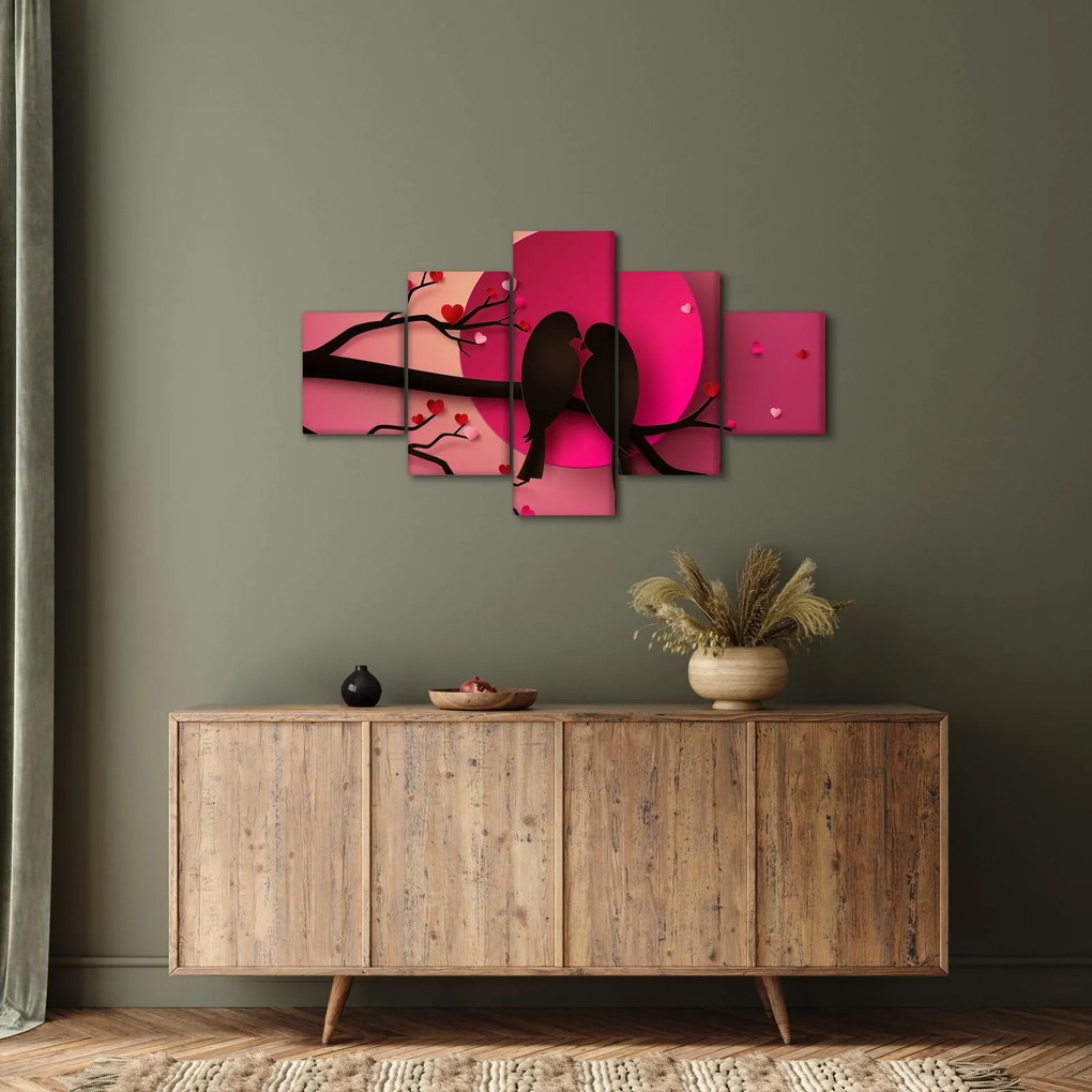 Obraz - Zakochane ptaki (125x70 cm)