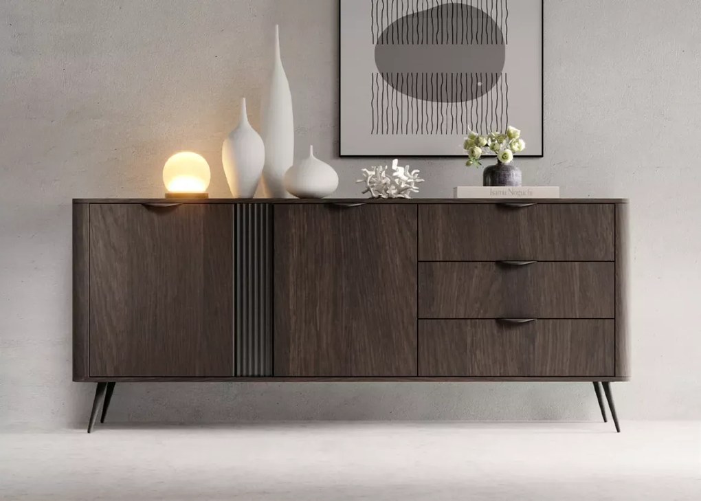 Komoda Valeri III – elegancka komoda z 2 drzwiami i 3 szufladami do salonu, sypialni i biura