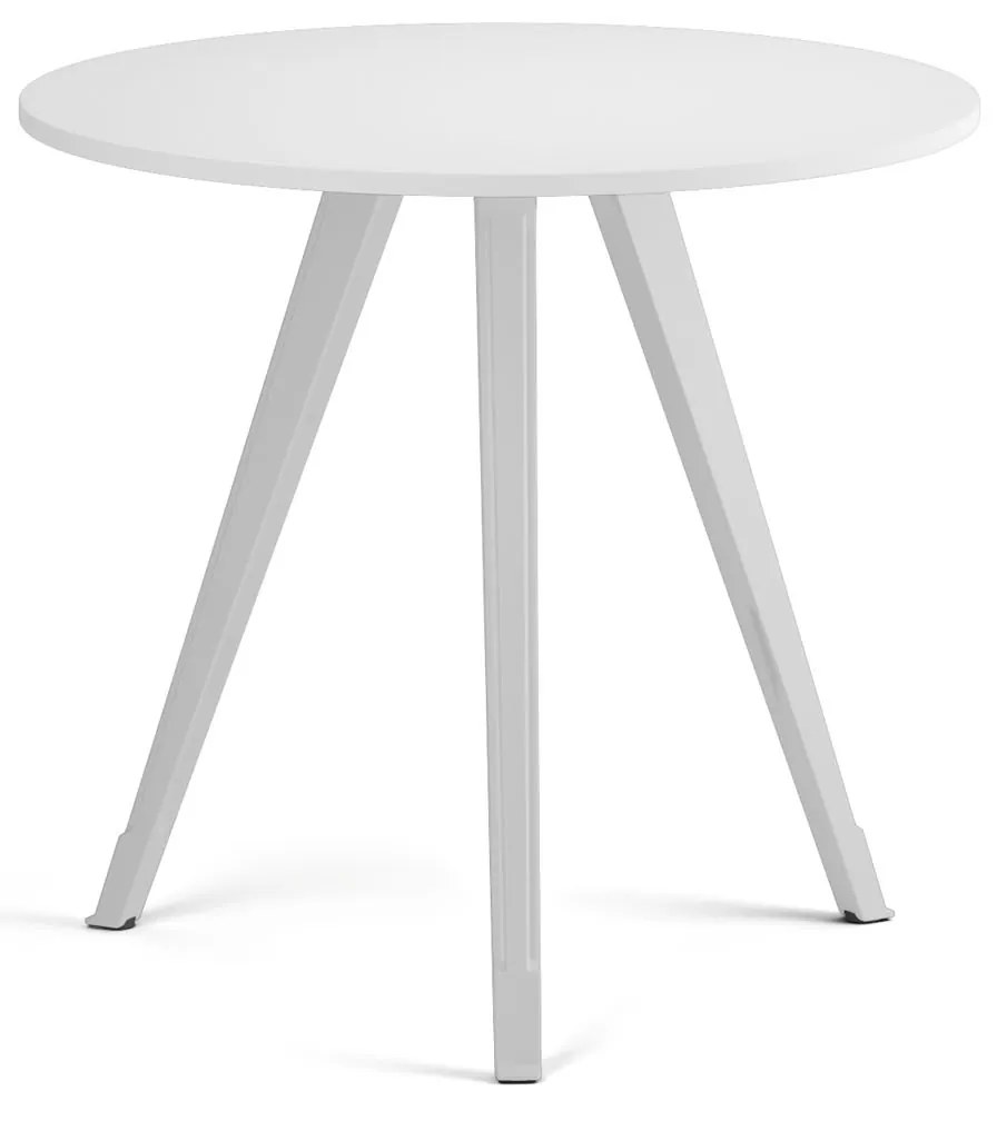 Stolik kawowy PRIMO ZEN, średnica 80 cm, biała podstawa, biały