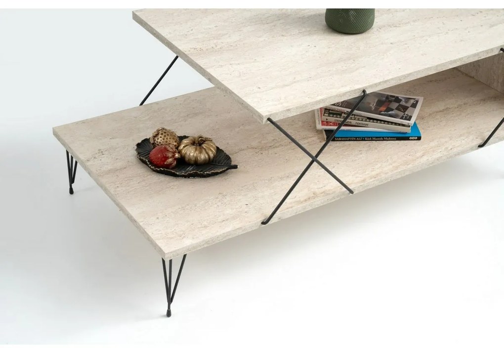 Stolik konferencyjny Loire Travertine and Black