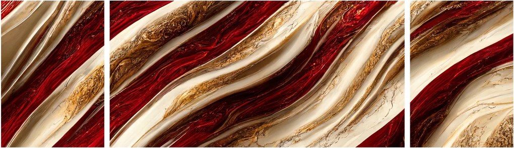 Obraz - Złoto - biała tekstura (170x50 cm)
