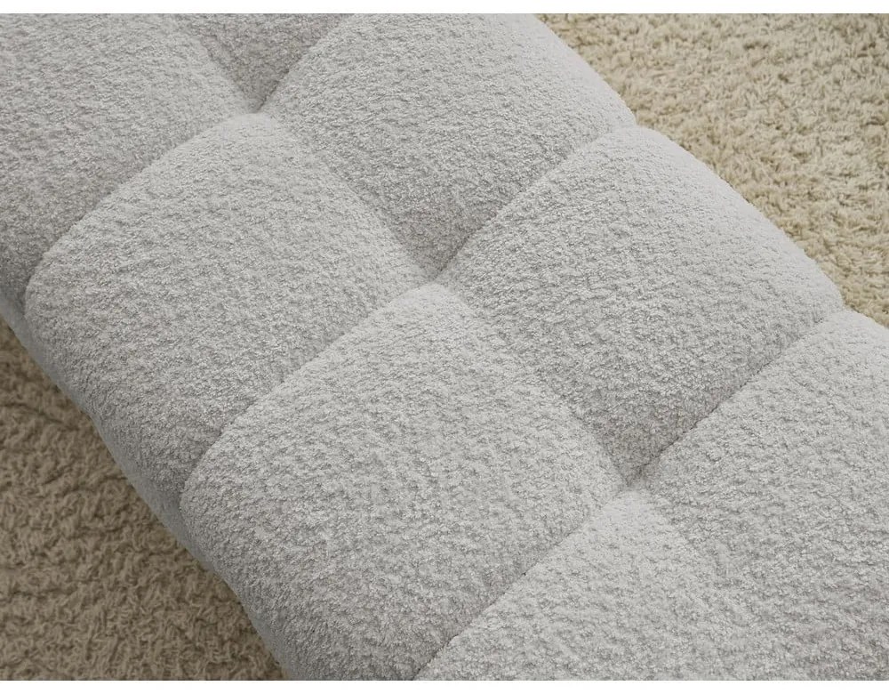 Jasnoszara ławka z materiału bouclé Mont Blanc – Bobochic Paris