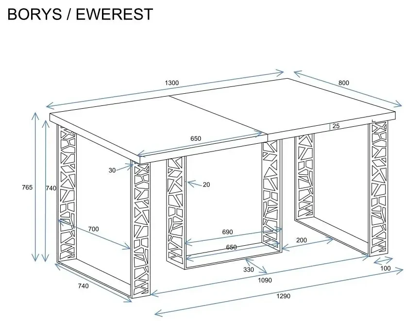 Stół rozkładany BORYS 130(330)x80 dąb cremona ENDO
