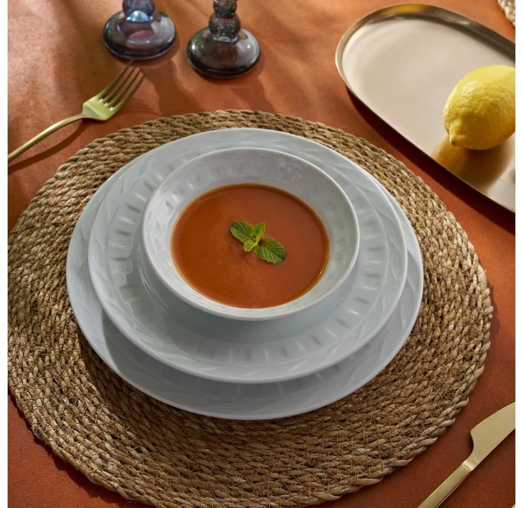 18-częściowy zestaw obiadowy, biały, porcelana