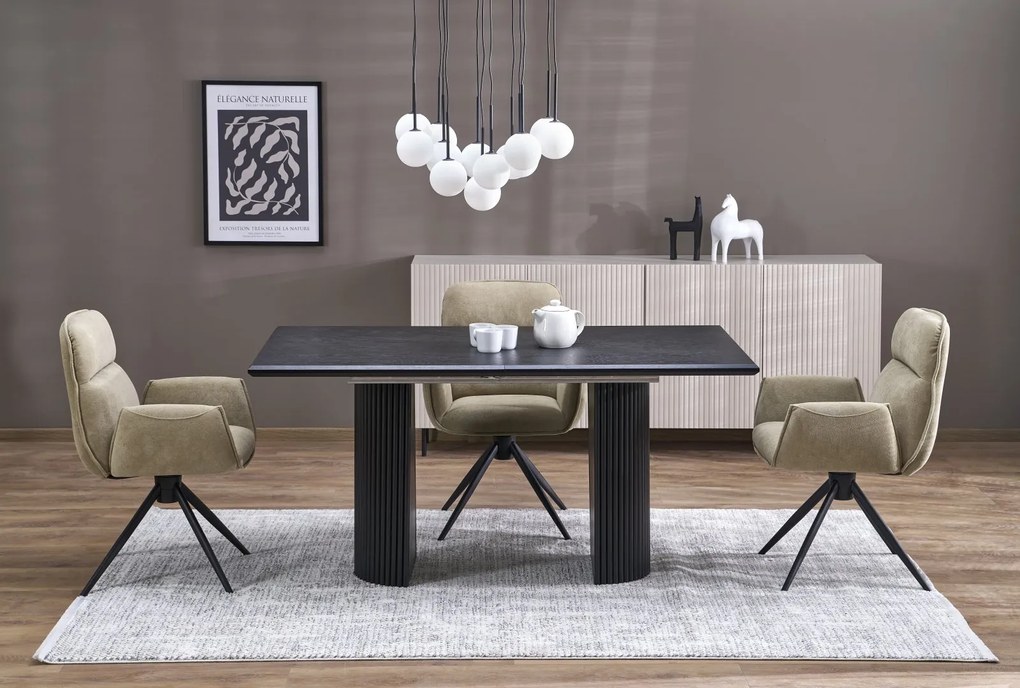 Czarny rozkładany do 250 cm stół Bolero Halmar