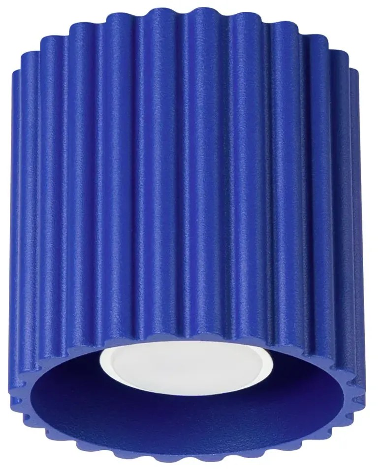 Plafon AURA 1 ultramaryna GU10 ryflowany SOLLUX  LIGHTING