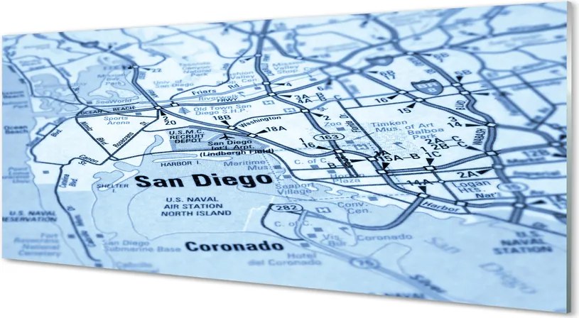 Szklany Panel Szczegółowa Mapa Metropolii