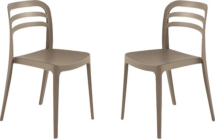 Zestaw 4 sedie da pranzo tortora „Guapa” w polipropilenie cm 50x51 82h