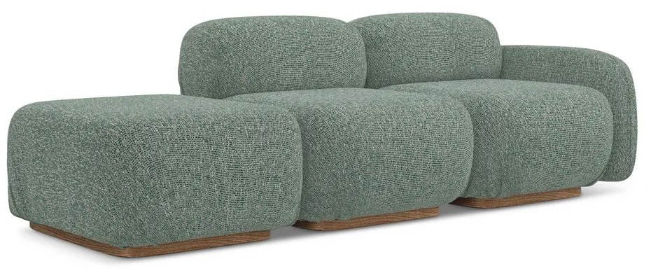 Jasnozielony szezlong modułowy (prawostronny) Ailani – Makamii