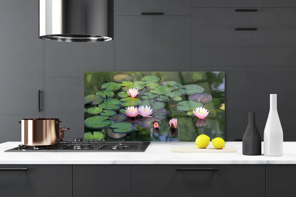 Panel Szklany Subtelna Lilia na Wodzie