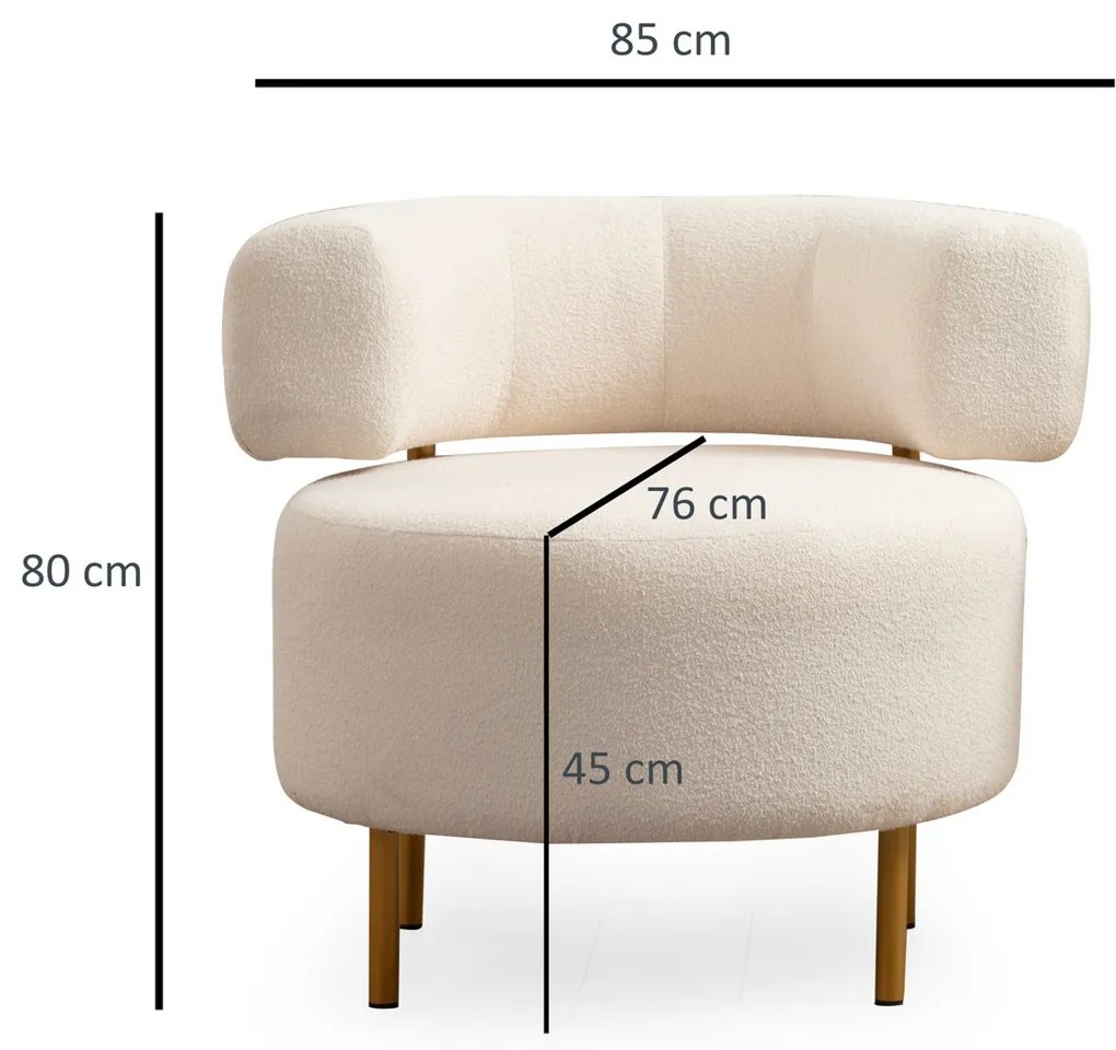 Fotel River Round White