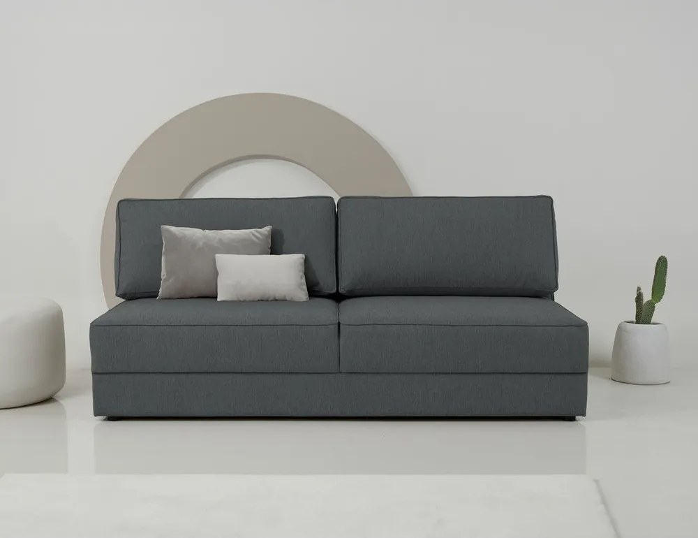 Ciemnoszara rozkładana/ze schowkiem sofa 202 cm Dora – Scandic