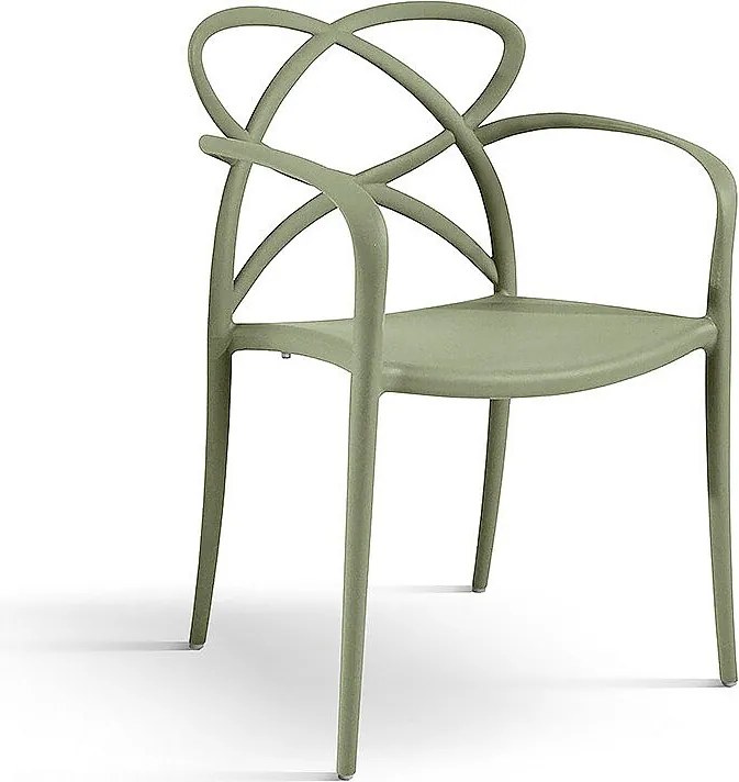 Zestaw 4 zielonych foteli z polipropylenu - LONG ISLAND