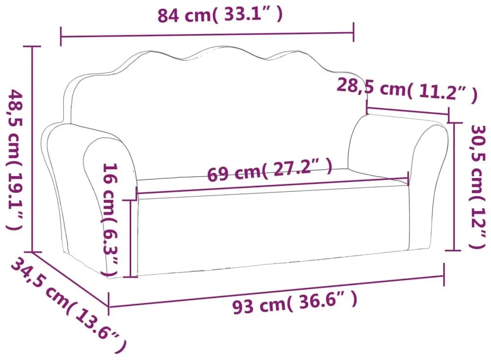 Jasnoszara sofa dziecięca - Gretter 4X