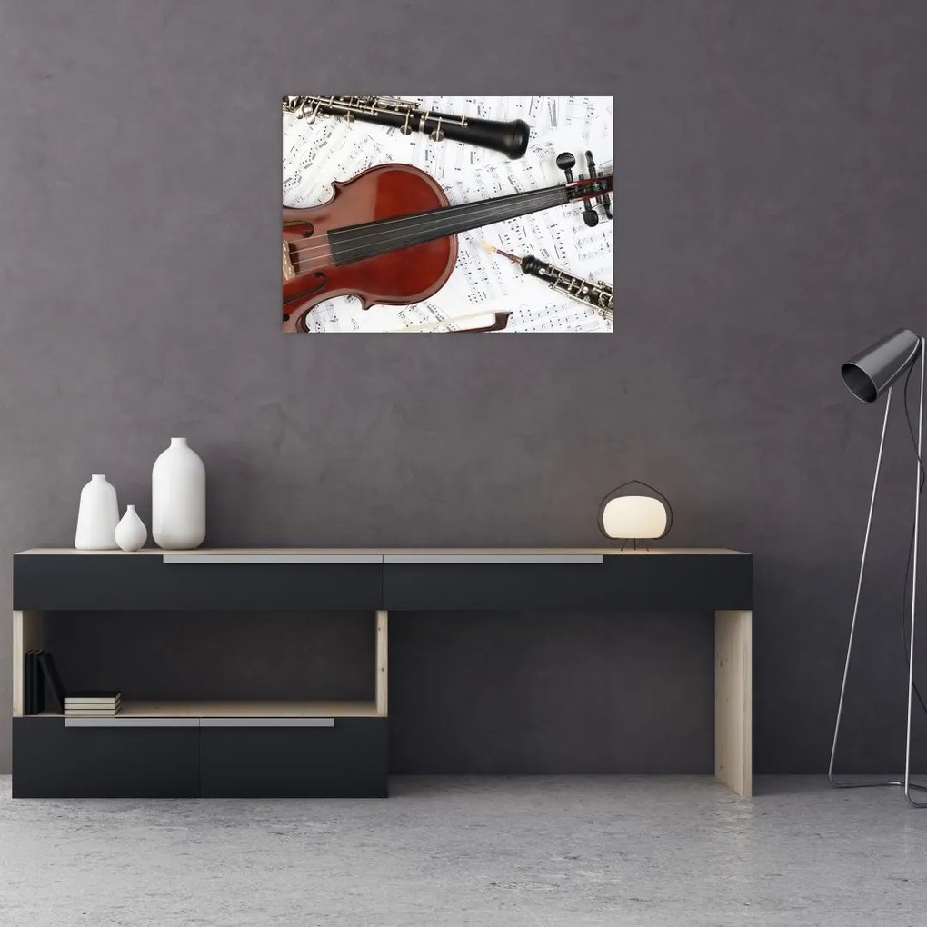 Obraz na szkle - Instrumenty muzyczne (70x50 cm)